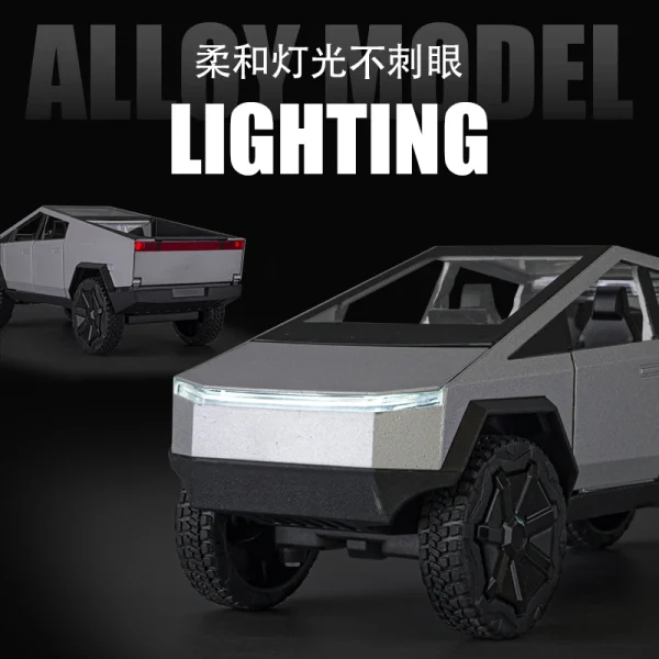 1:24 Cyber toy truck Model Y Model 3 Model X Alloy Diecasts & Toy Vehicles Metal Toy Car Model Sound and light Collection Toy - Image 4