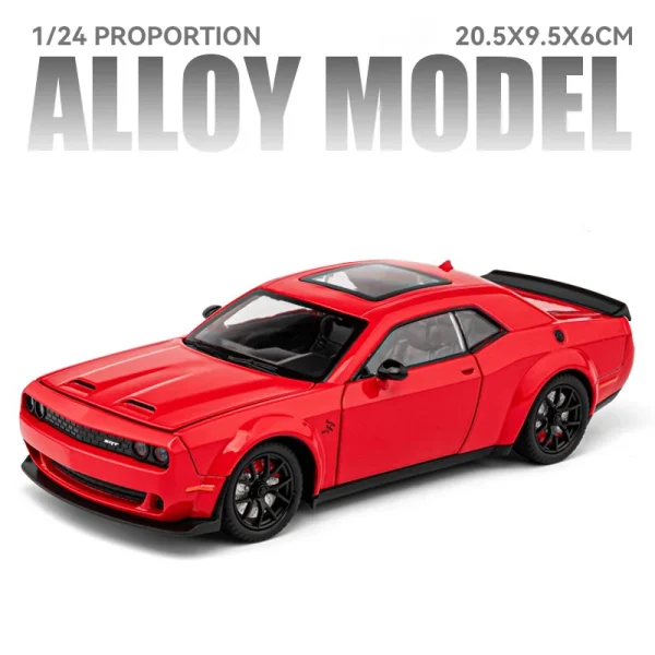 1:24 Dodge Challenger Hellcat Redeye Alloy Muscle Car Model Sound and Light Pull Back Children's Toy Collectibles Birthday gift - Image 3