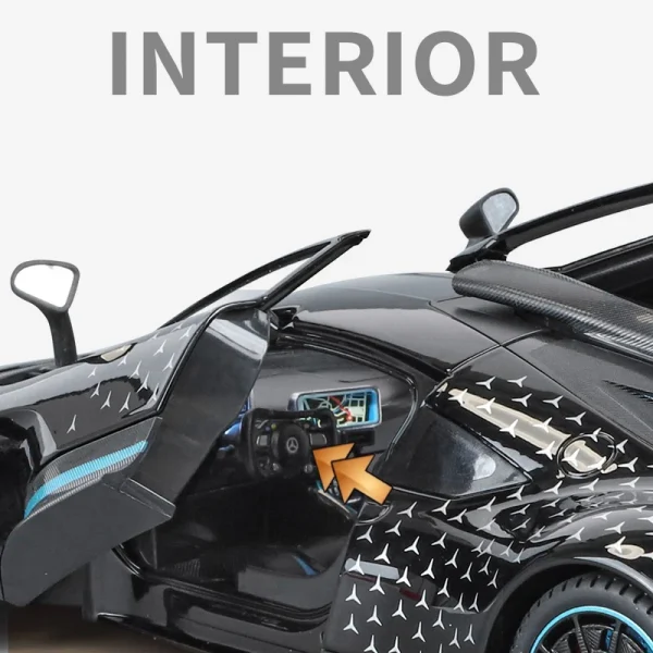 1:18 Mercedes-Benz ONE AMG Supercar Alloy Muscle Car Model Sound and Light Pull Back Children's Toy Collectibles Birthday gift - Image 6