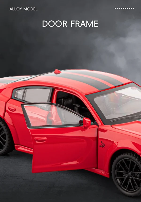 1:32 Dodge Charger SRT Hellcat Alloy Muscle Car Model Sound and Light Pull Back Children's Toy Collectibles Birthday Gift - Image 13