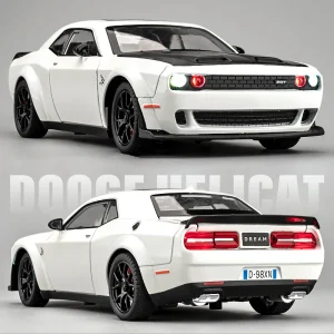 1:24 Dodge Challenger Hellcat Redeye Alloy Muscle Car Model Sound and Light Pull Back Children’s Toy Collectibles Birthday gift