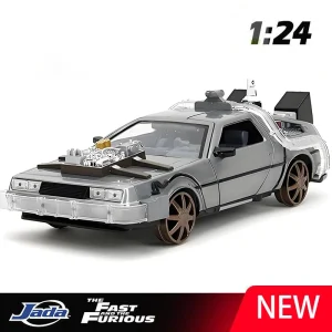 JADA 1:24 delorean back to the future DMC-12 Alloy Car Diecasts & Toy Vehicles Car Model Miniature Scale Model Car For Children