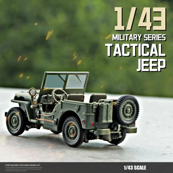 1/43 JEEP WILLYS Military Army Vehicle Miniature Model Zinc Alloy Toy Car Free Wheels Diecast Metal Collection Gift For Kids - Image 3