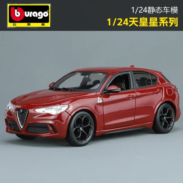 Bburago 1:24 Alfa Romeo Stelvi SUV Alloy Car Diecasts & Toy Vehicles Car Model Miniature Scale Model Car Toy For Children - Image 4