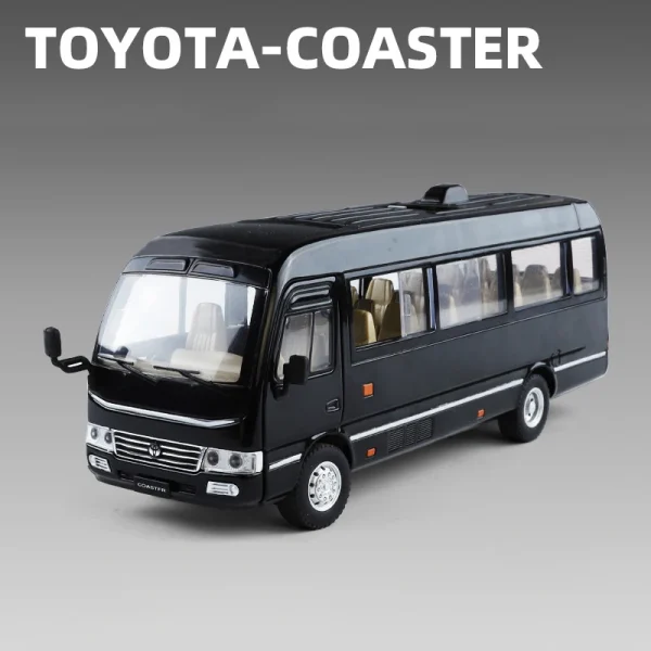 1:24 Coaster BUS Alloy Car Model Sound and Light Pull Back Children's Toy Collectibles Birthday gift - Image 4