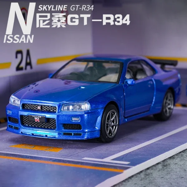 JKM 1:36 Nissan GTR R34 Skylin Alloy Car Diecasts & Toy Vehicles Car Model Miniature Scale Model Car For Children - Image 6