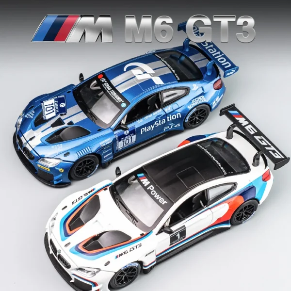 1:24 BMW M6 GT3 M4 BMW CSL Racing Car Free Wheeling High Light Sport Racing Car Model Toy Diecast Metal Alloy Miniature Replica - Image 3