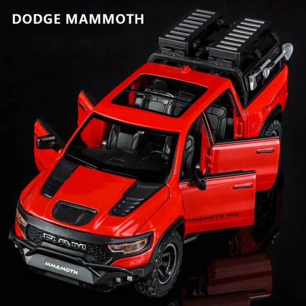 1:32 Dodge RAM 1000 TRX Mammoth Picku Alloy Car Model Sound and Light Pull Back Children's Toy Collectibles Birthday gift - Image 4