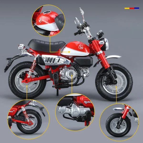 1:12 Honda Monkey 125 Alloy Die Cast Motorcycle Model Toy Vehicle Collection Sound and Light Off Road Autocycle Toys Car - Image 4