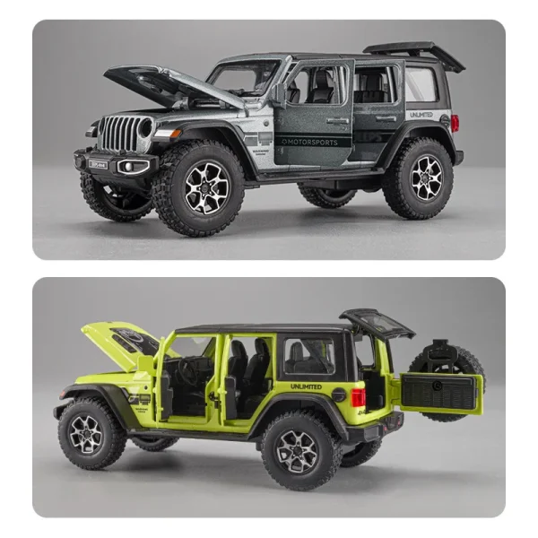1:32 Jeeps Wrangler Sahara Off-Road Alloy Car Diecasts & Toy Vehicles Car Model Sound and light Car Toys For Kids Gifts - Image 2