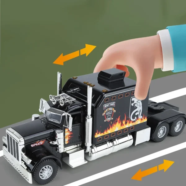 1:24 Peterbilt 389 Tractors Truck Alloy Toy Car Model Wheel Steering Sound and Light Children's Toy Collectibles Birthday gift - Image 3