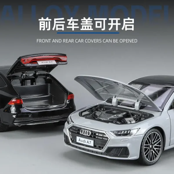 1:24 Audi A7 Alloy Toy Car Model Wheel Steering Sound and Light Children's Toy Collectibles Birthday Gift - Image 3