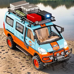 1:24 WuLing VAN Off-Road Vehicle Alloy Muscle Car Model Sound and Light Pull Back Children’s Toy Collectibles Birthday Gift