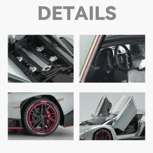 1:24 Lamborghinis Veneno Supercar Alloy Cast Toy Car Model Sound and Light Children’s Toy Collectibles Birthday gift