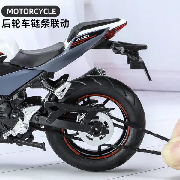 1:12 Kawasaki Ninja 400 Alloy Die Cast Motorcycle Model Toy Vehicle Collection Sound and Light Off Road Autocycle Toys Car - Image 6