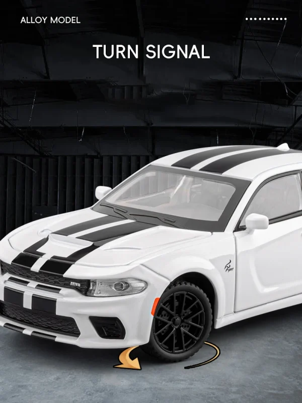 1:32 Dodge Charger SRT Hellcat Alloy Muscle Car Model Sound and Light Pull Back Children's Toy Collectibles Birthday Gift - Image 12