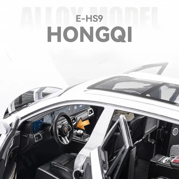 1:24 HongQi EHS9 SUV Alloy Diecasts & Toy Vehicles Metal Toy Car Model Sound and light Pull back Collection Kids Toy - Image 4