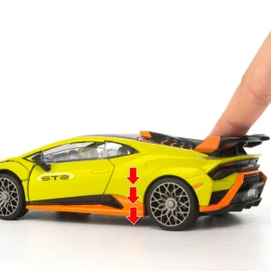 1:30 Lambos Huracan STO Alloy Die Cast Toy Car Model Sound and Light Pull Back Children’s Toy Collectibles Birthday gift