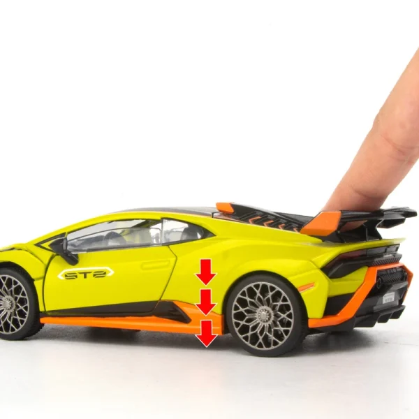 1:30 Lambos Huracan STO Alloy Die Cast Toy Car Model Sound and Light Pull Back Children's Toy Collectibles Birthday gift - Image 2