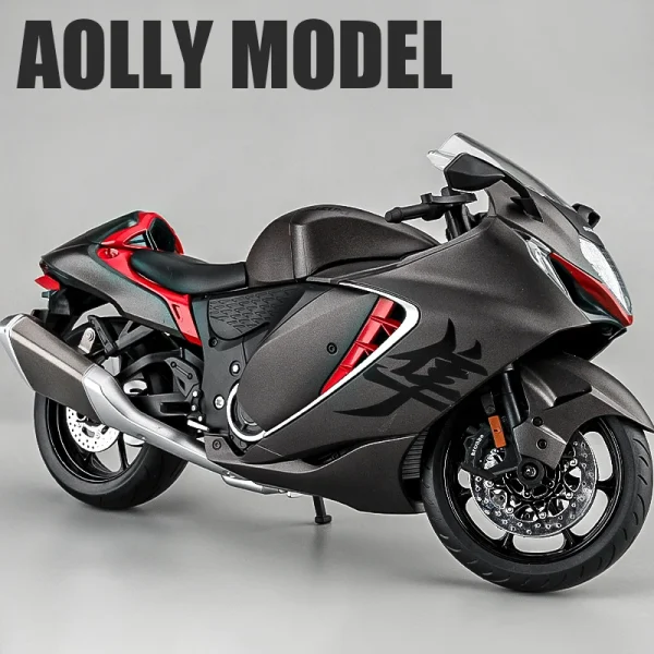1/9 Suzuki Hayabusa GSX-1300R Alloy Motorcycle Model Toy Vehicle Collection Carrying Lighting Off Road Autocycle Toy Car - Image 3