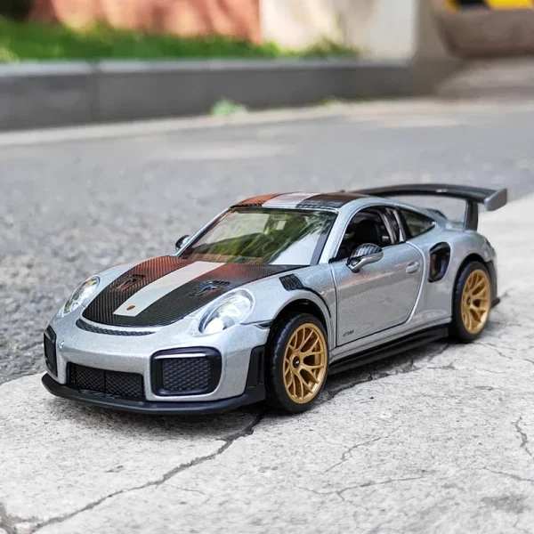 1:32 Porsche 911 GT2 RS Supercar Alloy Car Diecasts & Toy Vehicles Metal Toy Car Model Sound and light Collection Kids Toy - Image 4