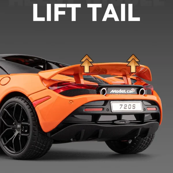 1:18 720S Supercar Alloy Car Model Sound and Light Pull Back Children's Toy Collectibles Birthday Gift - Image 6