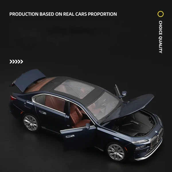 1:24 BMW I7 G70 limousine Alloy Die Cast Toy Car Model Sound and Light Children's Toy Collectibles Birthday gift - Image 4
