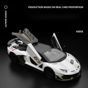 1:24 Lamborghini Aventado SVJ63 Supercar Alloy Die Cast Toy Car Model Sound and Light Children’s Toy Collectibles Birthday gift