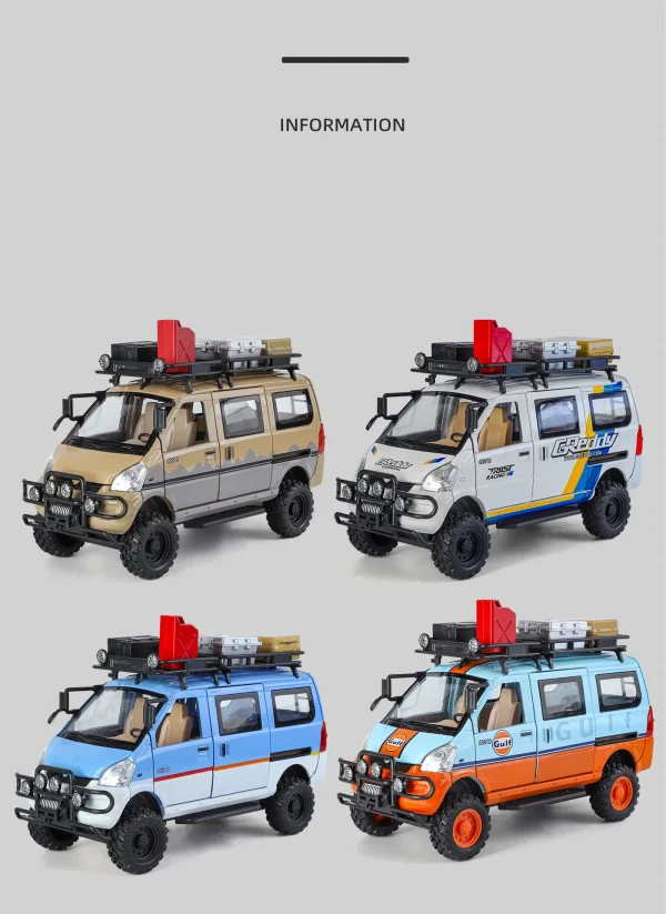 1:24 WuLing VAN Off-Road Vehicle Alloy Muscle Car Model Sound and Light Pull Back Children's Toy Collectibles Birthday Gift - Image 9