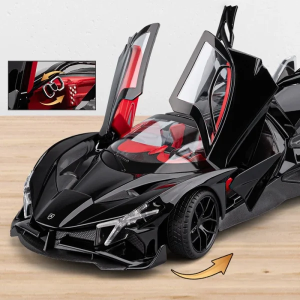 1:18 Apollo Project EVO Supercar Alloy Car Diecasts & Toy Vehicles Metal Toy Car Model Sound and light Collection Kids Toy - Image 6