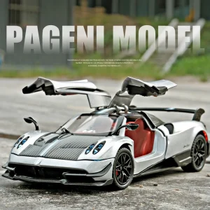1:24 Pagani Huayra BC Supercar Alloy Die Cast Toy Car Model Sound and Light Pull Back Children’s Toy Collectibles Birthday gift