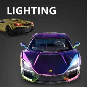 1:24 Lamborghini Revuelto Electroplate Alloy Car Diecasts & Toy Vehicles Metal Toy Car Model Sound and light Collection Kids Toy