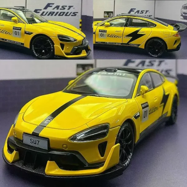 1:24 MI SU7 Ultra Supercar Alloy Die Cast Toy Car Model Sound and Light Children's Toy Collectibles Birthday gift - Image 6