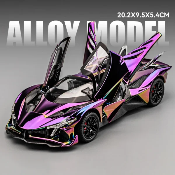 1:24 Apollo Project EVO Electroplate Alloy Muscle Car Model Sound and Light Children's Toy Collectibles Birthday gift - Image 3