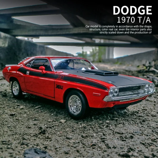 WELLY 1:24 Dodge Challenger T/A 1970 Alloy Car Diecasts & Toy Vehicles Car Model Miniature Scale Model Car Toy For Children - Image 4