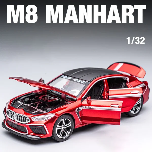 1:32 BMW M8 IM Supercar Alloy Diecasts & Toy Vehicles Metal Toy Car Model Sound and light Collection Kids Toy - Image 5