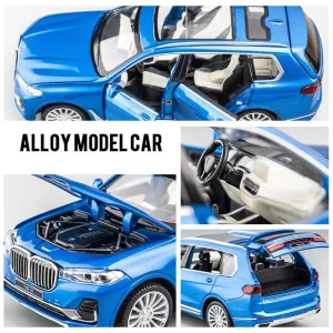 1:32 BMW X7 SUV Alloy Toy Car Model Wheel Steering Sound and Light Children’s Toy Collectibles Birthday gift