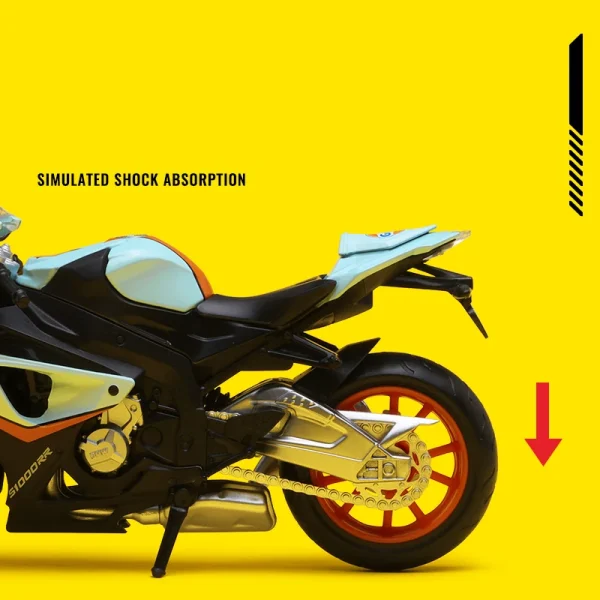1:12 BMW S1000RR Gulf Oil Die Cast Motorcycle Model Toy Vehicle Collection Autobike Shork-Absorber Off Road Autocycle Toys Car - Image 6
