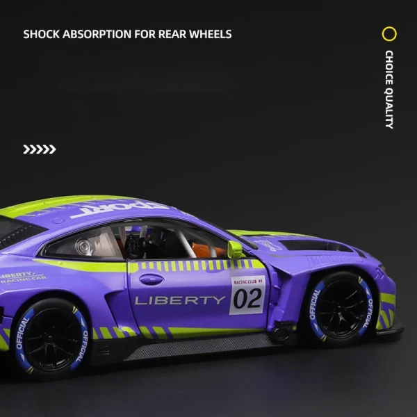 1:24 BMW M4 GT3 BMW M6 BMW CSL Z4 Alloy Die Cast Toy Car Model Sound and Light Children's Toy Collectibles Birthday gift - Image 3