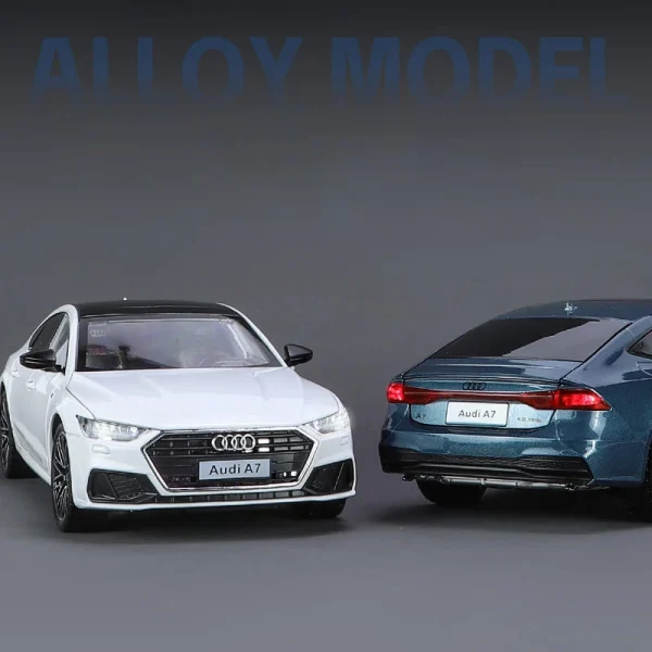 1:24 Audi A7 Alloy Toy Car Model Wheel Steering Sound and Light Children's Toy Collectibles Birthday Gift - Image 4