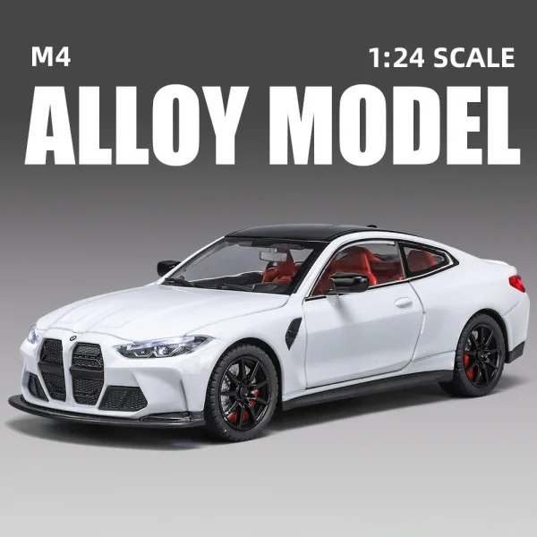 1:24 BMW M4 IM Supercar Alloy Muscle Car Model Sound and Light Pull Back Children's Toy Collectibles Birthday gift - Image 2