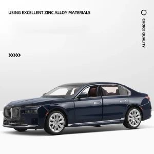1:24 BMW I7 G70 limousine Alloy Die Cast Toy Car Model Sound and Light Children’s Toy Collectibles Birthday gift