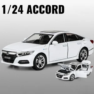 New 1:24 Honda Accord Alloy Die Cast Toy Car Model Sound and Light Children’s Toy Collectibles Birthday gift