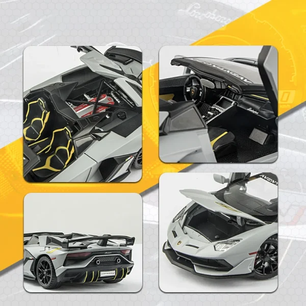 1:24 Lamborghini Aventador SVJ63 Alloy Car Diecasts & Toy Vehicles Car Model Sound and light Pull back Car Toys For Kids Gifts - Image 3