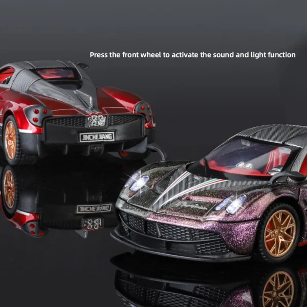 1:32 Pagani Huayra BC Supercar Alloy Muscle Car Model Sound and Light Pull Back Children's Toy Collectibles Birthday gift - Image 5