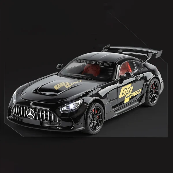 1:24 Benzs AMG GTR Alloy Die Cast Toy Car Model Sound and Light Pull Back Children's Toy Collectibles Birthday gift - Image 4