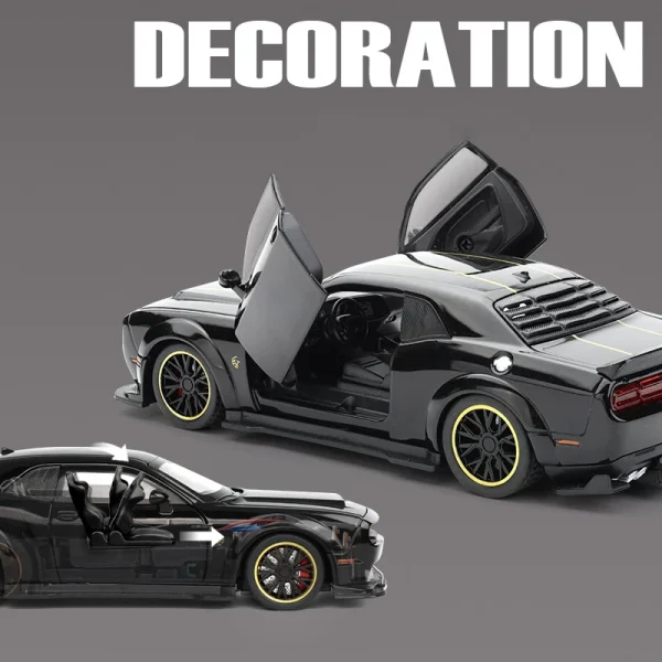 1:32 Challenger SRT Hellcat 2024 Alloy Car Model Sound and Light Pull Back Children's Toy Collectibles Birthday gift - Image 6