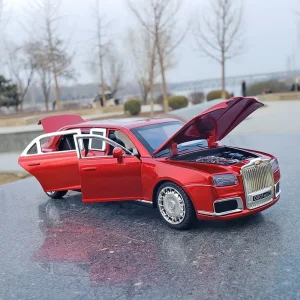 1:24 Aurus Motors Aurus Senat Russia Presidential Car Alloy Car Model Sound and Light Children’s Toy Collectibles Birthday gift