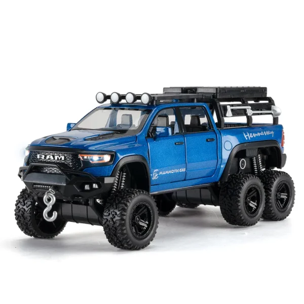 1:32 Dodge RAM 1500 TRX 6X6 Tyrannosaurus Rex Picku Alloy Car Model Sound and Light Children's Toy Collectibles Birthday gift - Image 5