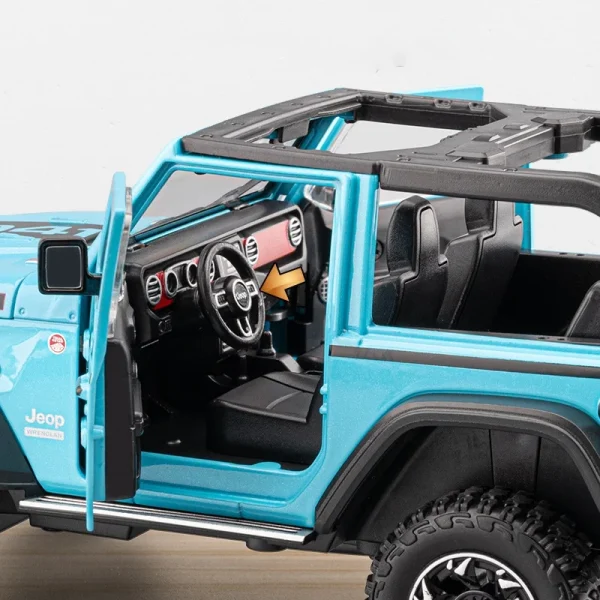 1:24 Wrangler Rubicon Detachable Roof Alloy Car Model Sound and Light Pull Back Children's Toy Collectibles Birthday gift - Image 5